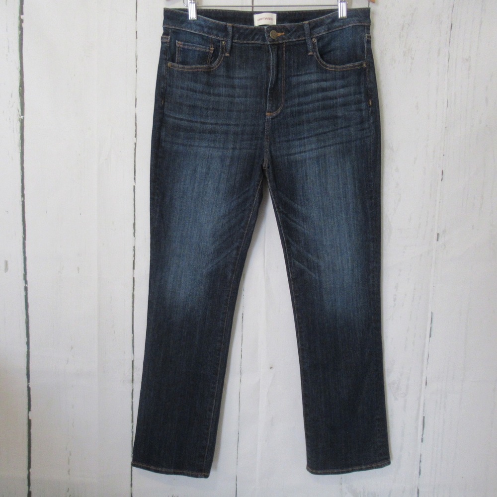 Driftwood Jeans 32 Audrey High Rise Straight Leg Dark Wash
